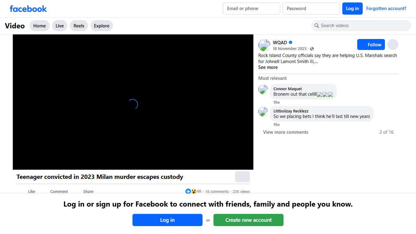Rock Island County officials say they are helping U.S. Marshals search for Johnell Lamont Smith III, an inmate who escaped custody in Chicago on Nov. 12. WQAD Facebook