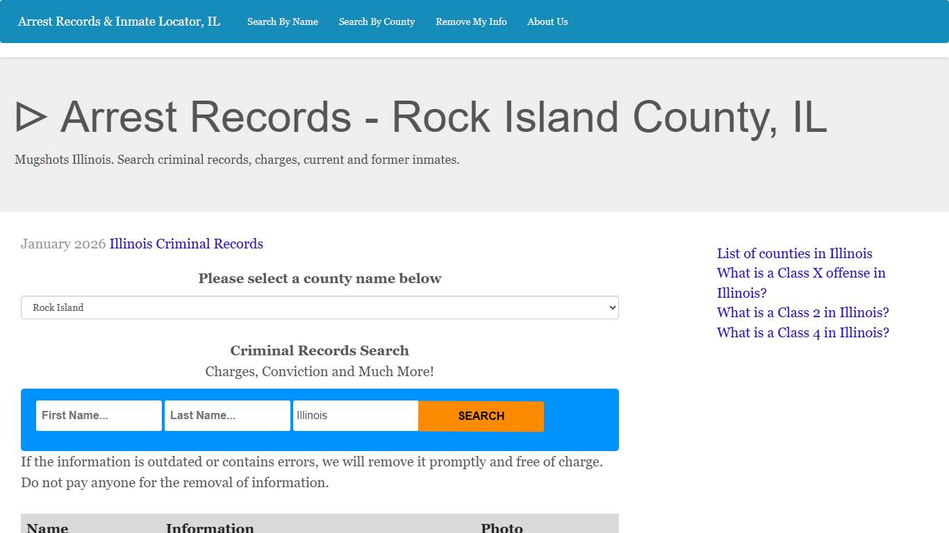 ᐅ Arrest Records - Rock Island County, IL